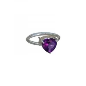 Amethyst heart Ring-1.5cts - in Sterling Silver