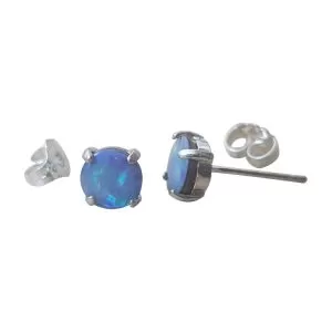 Genuine Opal 6mm doublet stud earrings in Sterling Silver