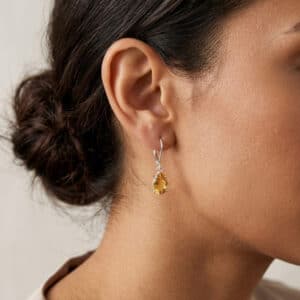 Citrine dangle drop earrings in Sterling Silver or Gold - November Birthstone