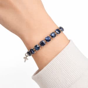 Labradorite cushion checkerboard bracelet in Sterling Silver