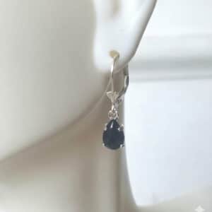 Onyx drop earrings in Sterling Silver or Gold - 9 x 6 Onyx earrings