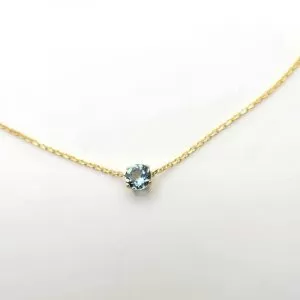 Genuine Aquamarine choker necklace in Sterling Silver or Gold - minimalist choker