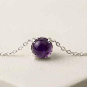 Genuine Amethyst necklace in Sterling Silver or Gold - 5mm Amethyst choker