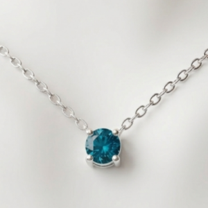 Genuine London Blue Topaz choker necklace in Sterling Silver or Gold