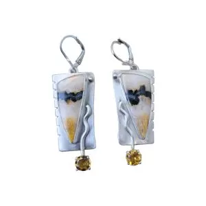Africa Queen Picture Jasper and Citrine earrings