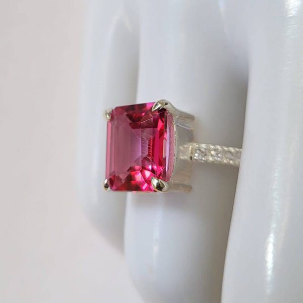 Pink Topaz ring in Sterling Silver - Image 3