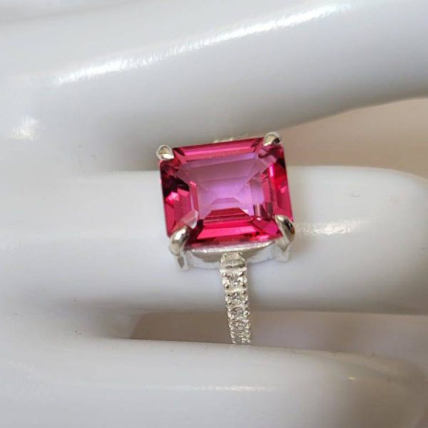 Pink Topaz ring in Sterling Silver - Image 4