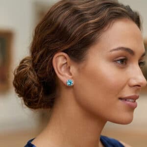 Genuine Apatite 5mm stud earrings in Sterling Silver or Gold