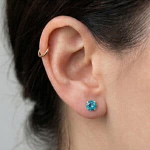 Genuine Apatite 5mm stud earrings in Sterling Silver or Gold