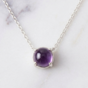 Genuine Amethyst necklace in Sterling Silver or Gold - 6mm Amethyst choker