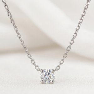 Cubic Zirconia 4mm Choker Necklace – Dainty Sterling Silver Necklace – Minimalist Diamond Look Jewelry