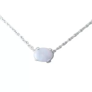 Genuine 7mm x 5mm Australian Opal choker in Sterling Silver or Gold - layering minimalist choker