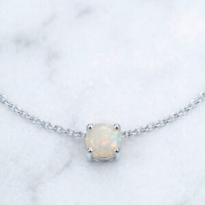 Australian Opal Choker Necklace – 5mm Natural Opal, Endless Choker in Sterling Silver or Gold, Handmade Prong Setting, October Birthstone Jewelry