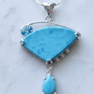 <b><font color="navy">Sleeping Beauty Horizon</font></B> <br> Sleeping Beauty Turquoise and Swiss Blue Topaz