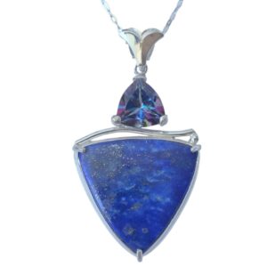 <b><font color="navy">Midnight Tide</font></B><br> Lapis Lazuli and Blue Mystic Topaz necklace