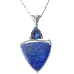 <b><font color="navy">Midnight Tide</font></B><br> Lapis Lazuli and Blue Mystic Topaz necklace