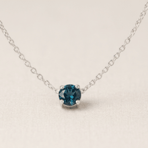 London Blue Topaz 5mm choker necklace in Sterling Silver or Gold